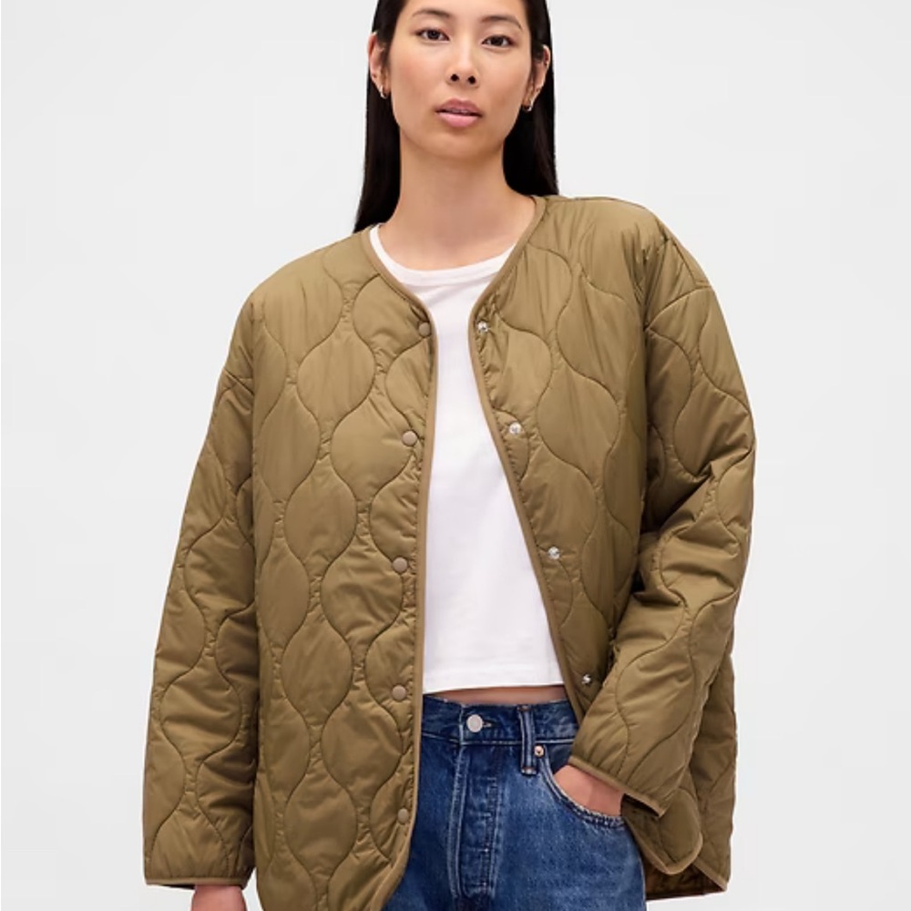 NWT GAP Women's Olive Quilted Lightweight Jacket
